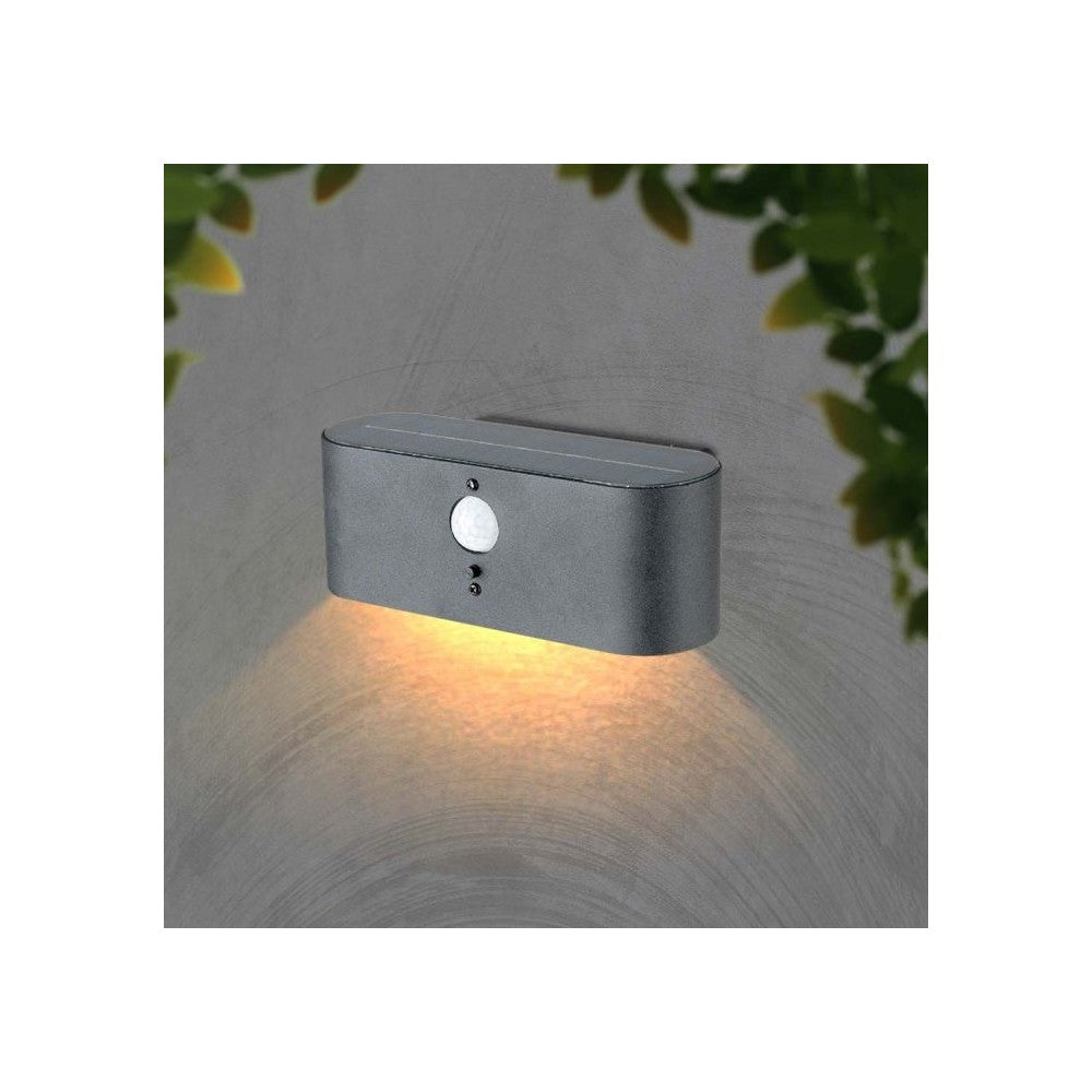 V-Tac Solcelle Væglampe LED - Sensor, Justerbar Spredning, IP54, 2.5W, 100lm