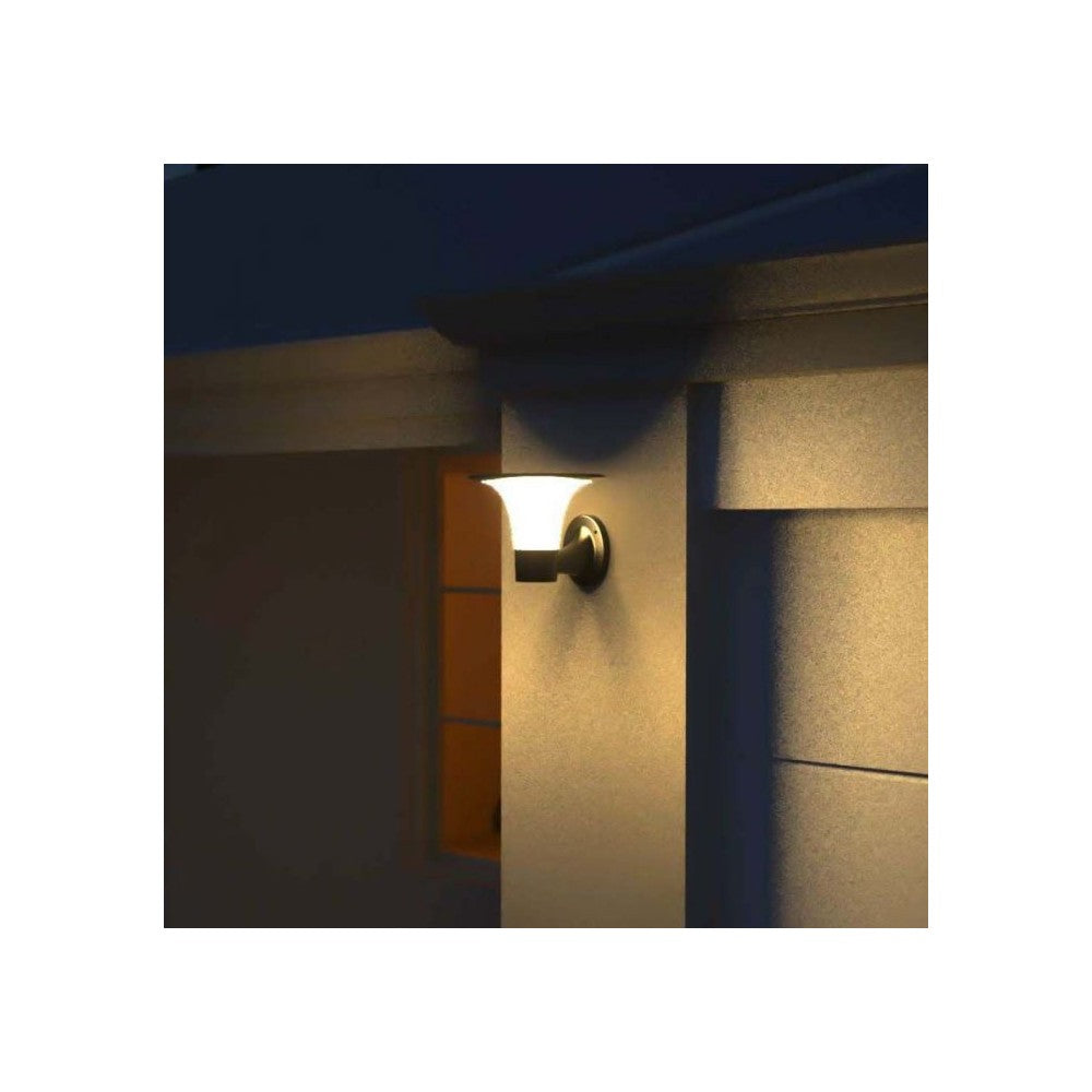 V-Tac 15W Solcelle Væglampe LED - Sort, Med Sensor, Vandtæt IP65