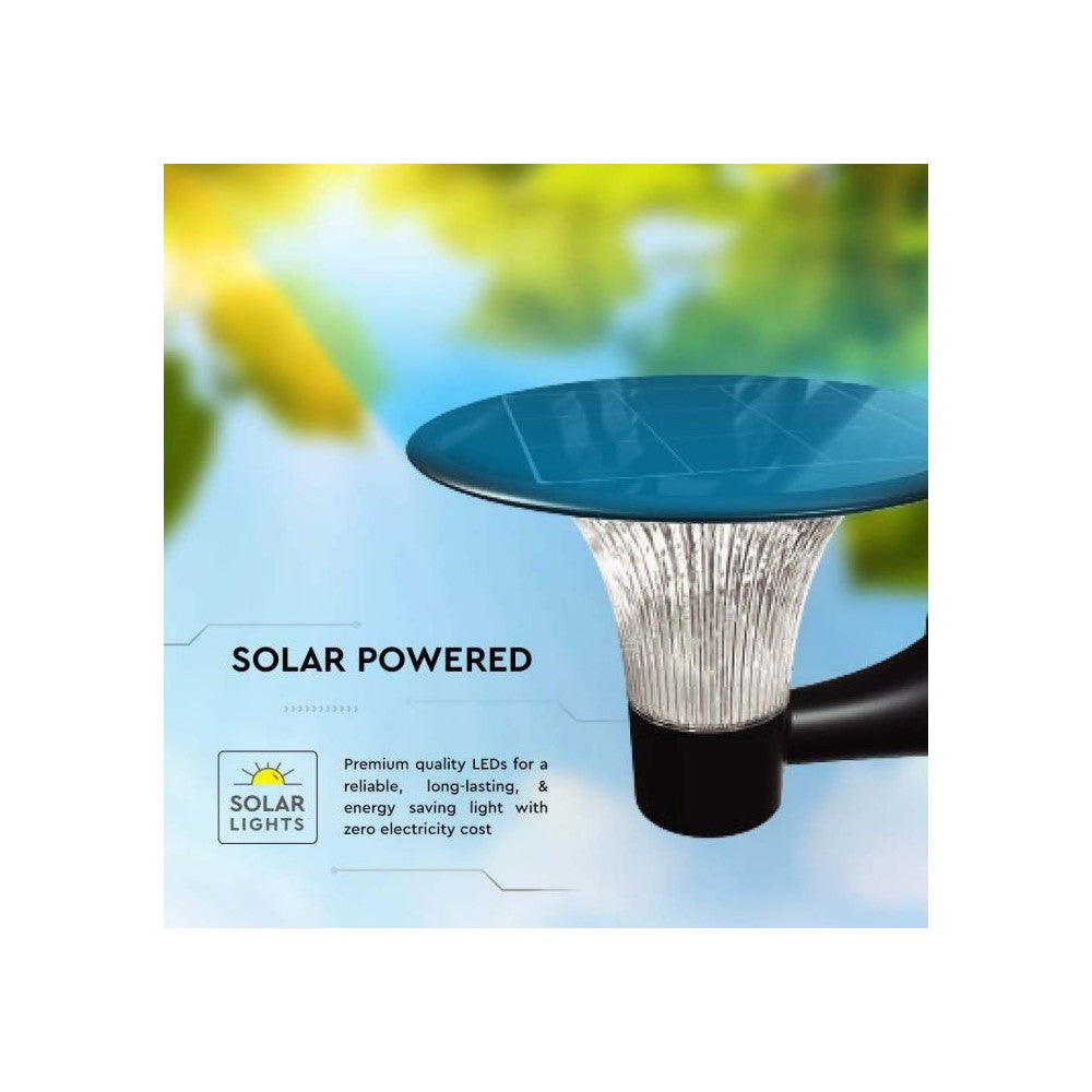 V-Tac 15W Solcelle Væglampe LED - Sort, Med Sensor, Vandtæt IP65
