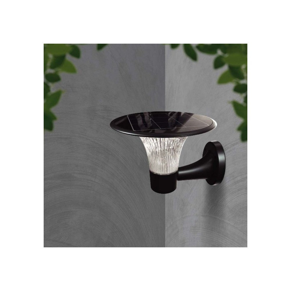 V-Tac 15W Solcelle Væglampe LED - Sort, Med Sensor, Vandtæt IP65