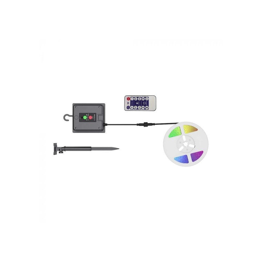 V-Tac 1.2W Solcelle LED RGB strip - 5 meter, fjernbetjening, IP67
