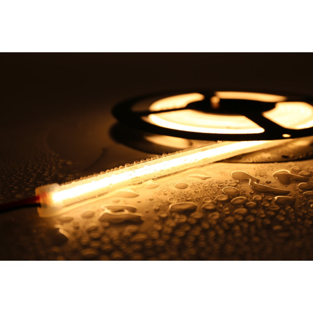 Vandtæt 7W/m COB strip - 5m, IP68, 480 LED pr. meter, 24V, COB LED