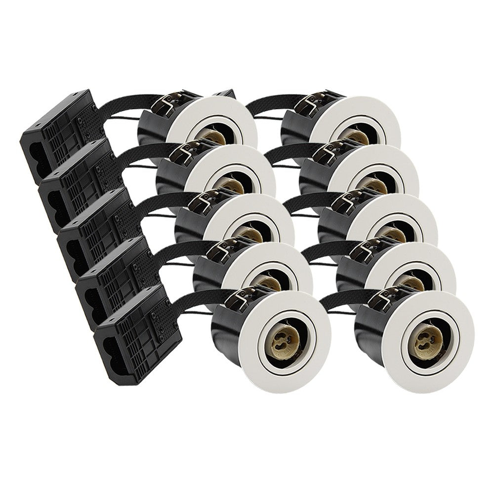 10 stk. Inno88 indbygningspotter - inkl. 6W RA97 GU10, mat hvid, IP44, godkendt i isolering (230V)