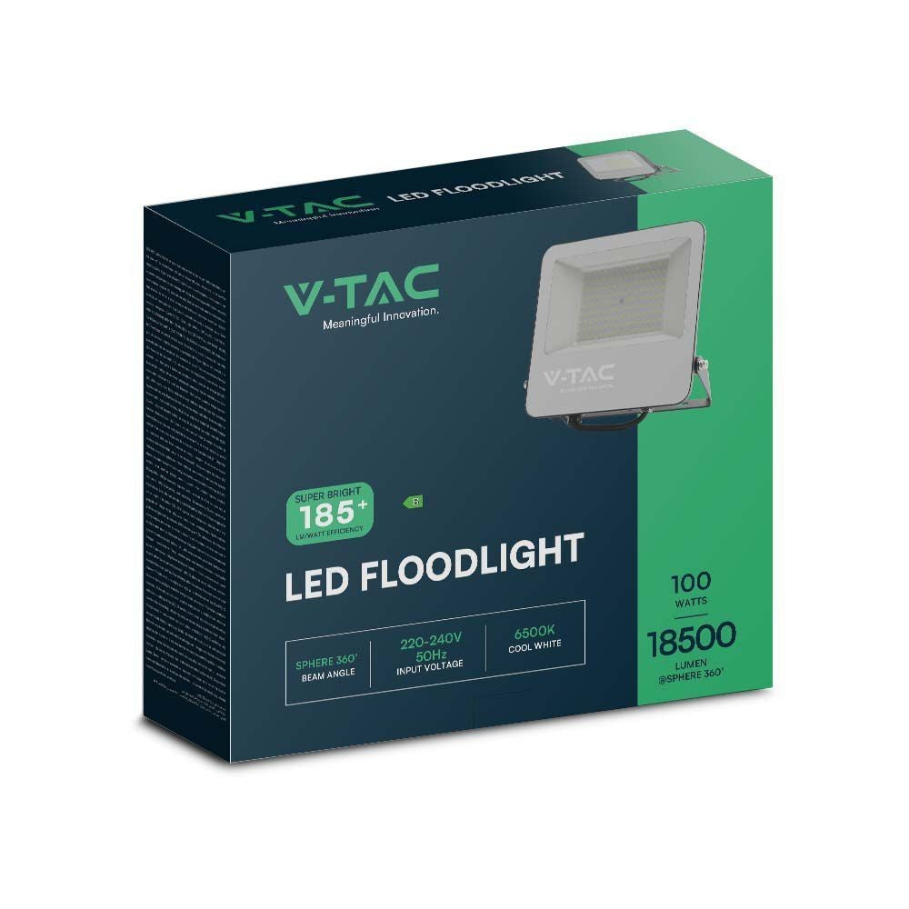 V-Tac 100W LED udendørs arbejdslampe - 185LM/W, IP65, 18500lm