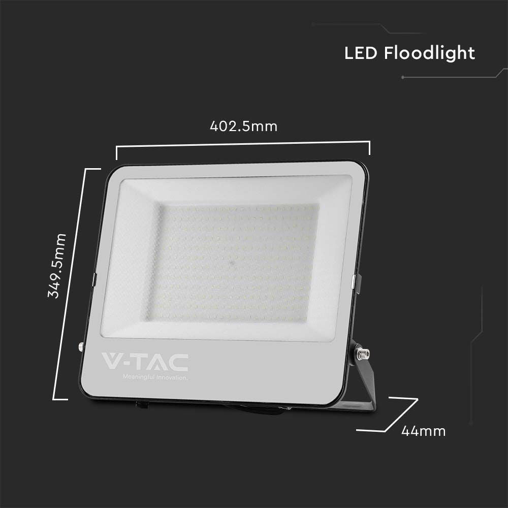 V-Tac 200W LED projektør - 185 lumen pr. watt, arbejdslampe, udendørs, vandtæt, højfarvegengivelse (RA70), 230V input