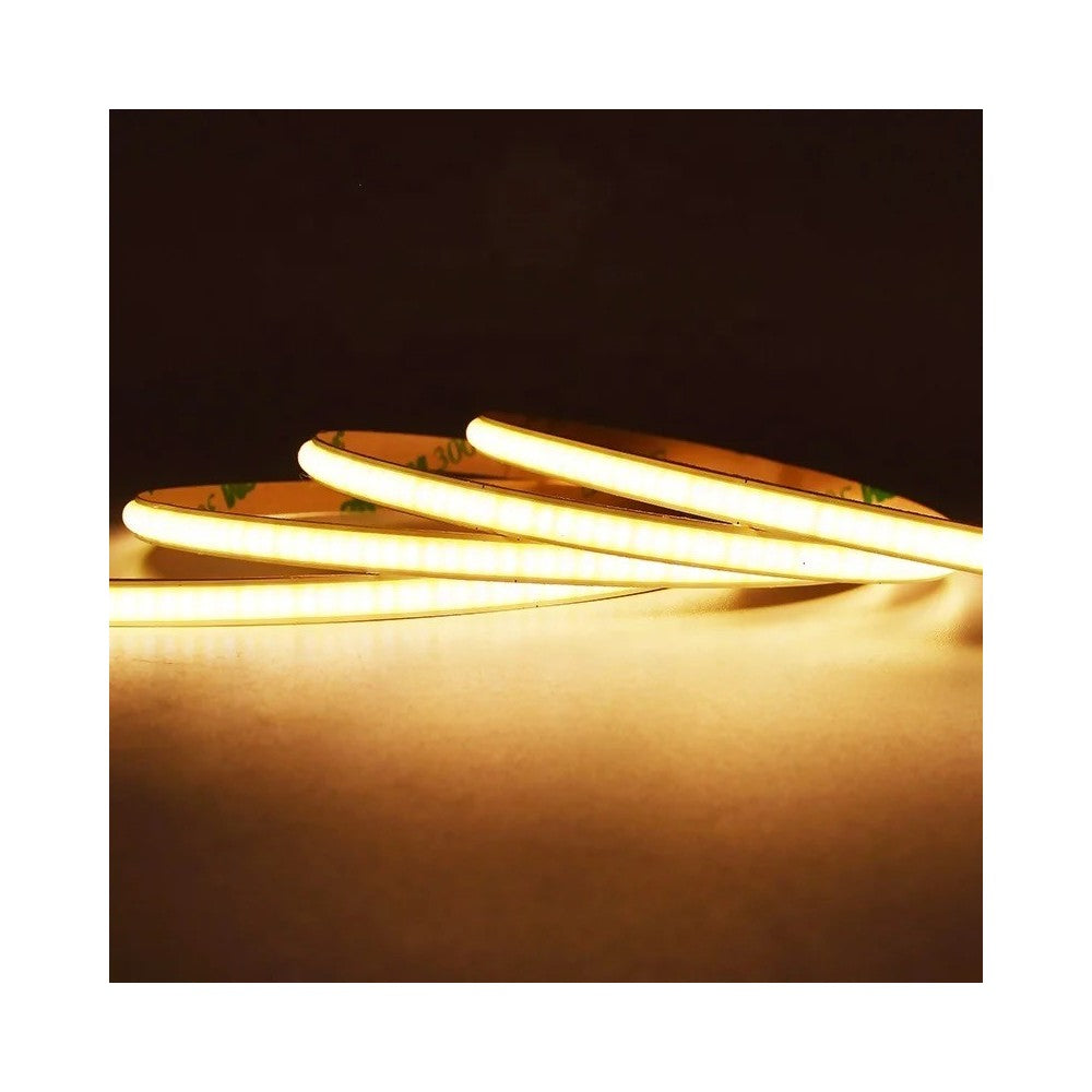 8W/m CCT COB-LED strip til 120 cm profil - 237 cm, IP20, 608 LED pr. meter, 5mm bred, 24V, RA97 - 8W/meter LED Strip, 24V, 800lm/m, RA90