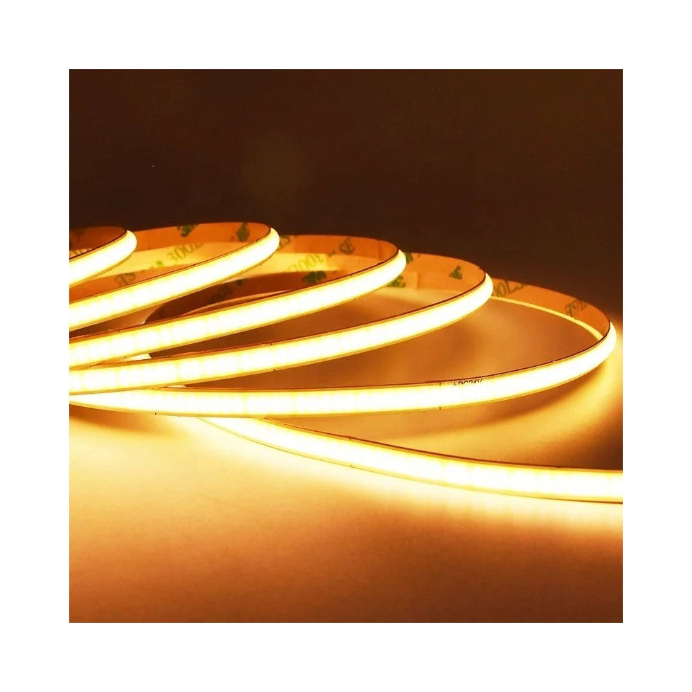 8W/m CCT COB-LED strip til 120 cm profil - 237 cm, IP20, 608 LED pr. meter, 5mm bred, 24V, RA97 - 8W/meter LED Strip, 24V, 800lm/m, RA90