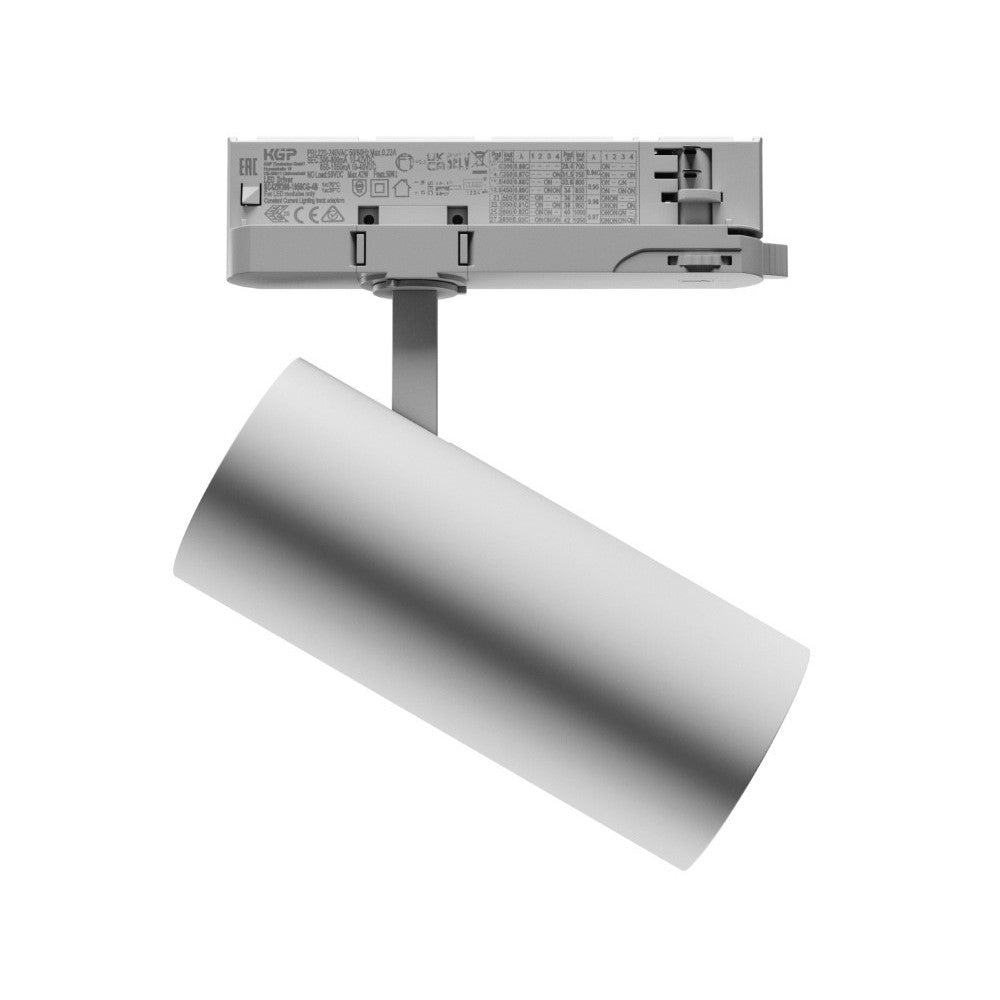 Spectrum hvid skinnespot - To spredningsgrader, RA90, 3-faset, 15/50W, 230V, 1500/2500lm, RA90.