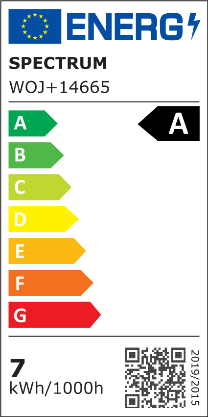 Spectrum 6,8W LED pære - 213 lm/W, A60, kultråd, klart glas, E27