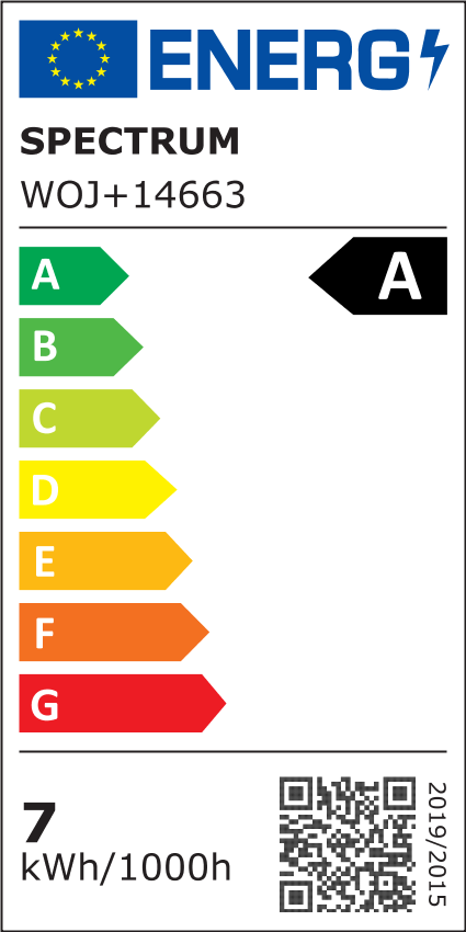 Spectrum 6,8W LED pære - 213 lm/W, A60, kultråd, klart glas, E27