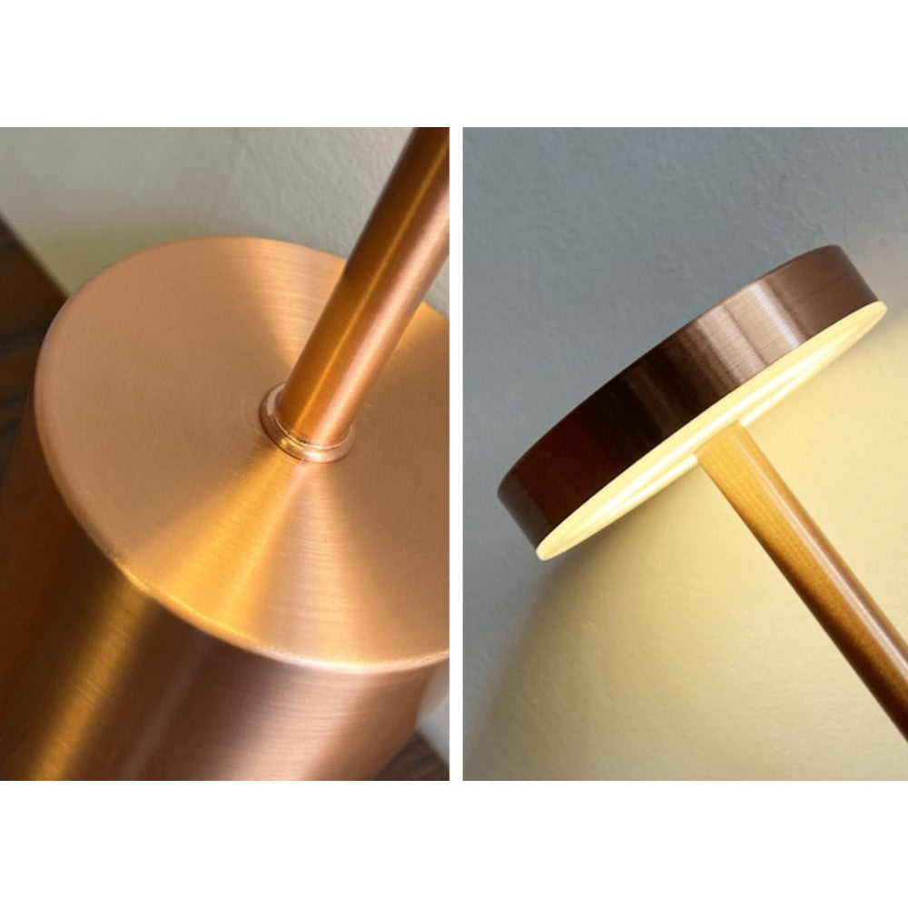 Kobber LED bordlampe - Opladelig, Touch-dæmpbar, CCT, IP54 - Inde/Ude - 3W, 300lm, RA80