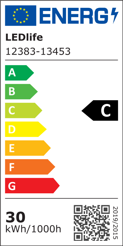 LEDlife 30W Downlight - 4100lm - Energibesparende 30W LED nedlys med en lysstyrke på 4100lm og RA90 kvalitet. Erstatter 70W pærer på 230V.