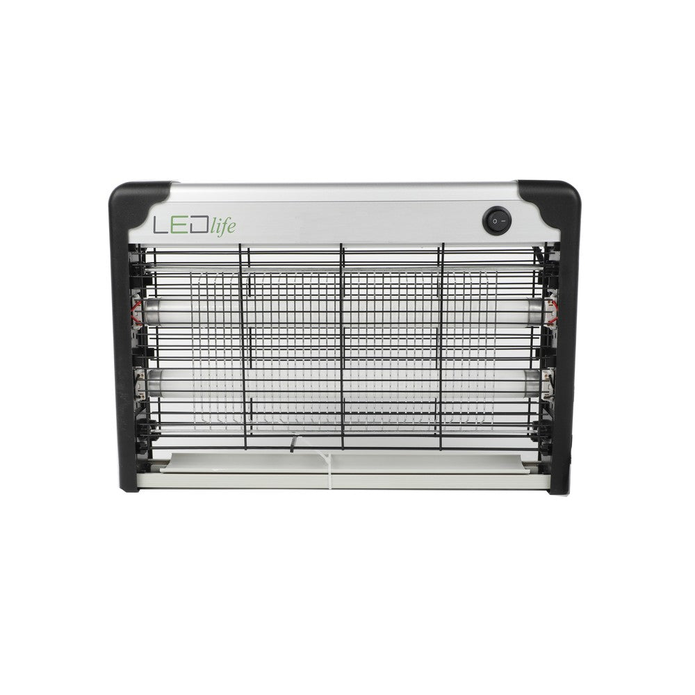 LEDlife insektlampe - 2x15W, indendørs, UV-lys, dækker 100m2, effekt 30W