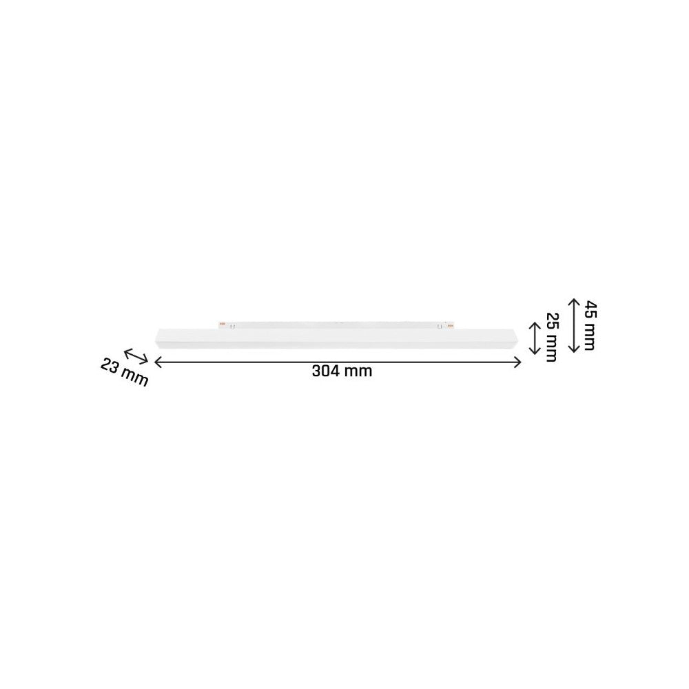 Spectrum SHIFT lysskinne 8W - Hvid, RA90, 100 grader - Høj kvalitet, 48V input, 980lm
