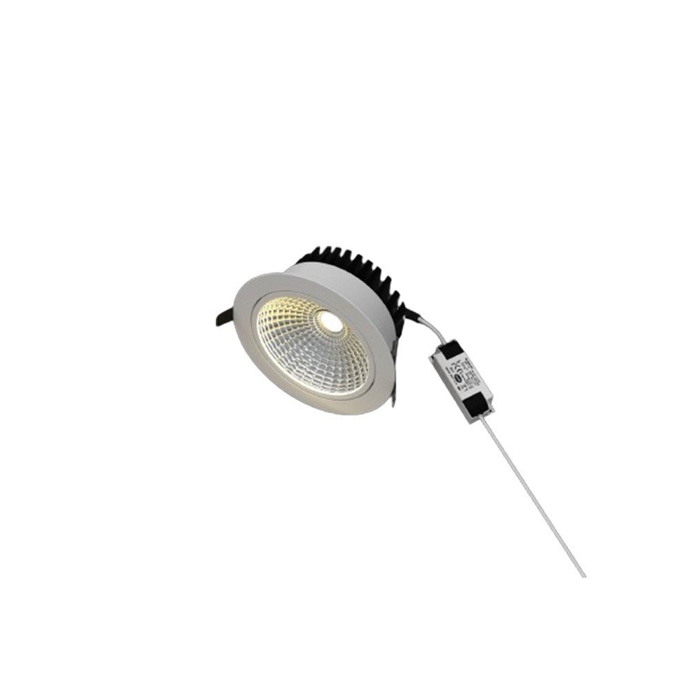 5W COB indbygningsspot - Ø7 cm hul, Ø8,5 cm mål, RA80, hvid kant, 230V