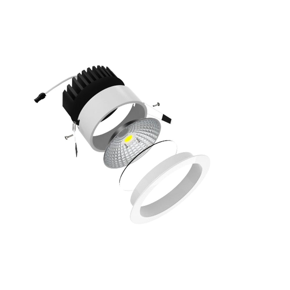 5W COB indbygningsspot - Ø7 cm hul, Ø8,5 cm mål, RA80, hvid kant, 230V