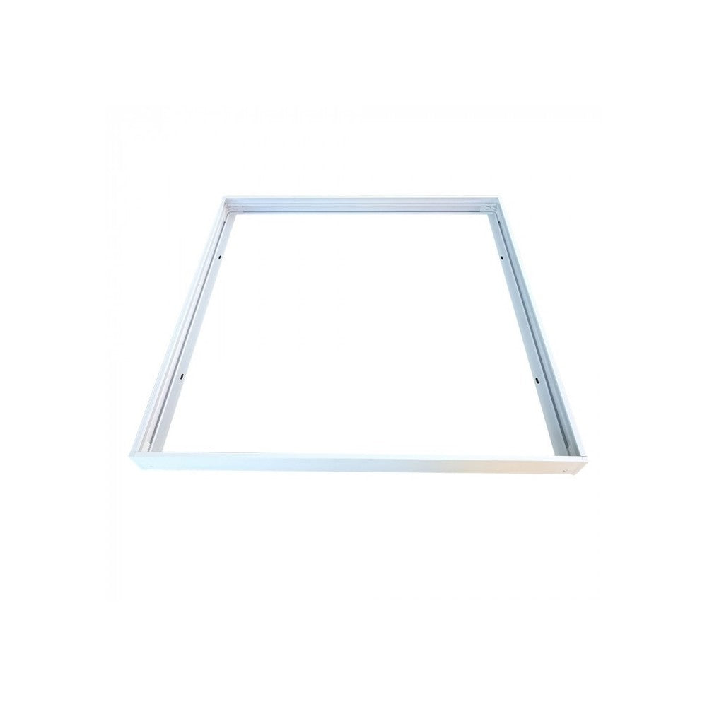 Ramme til 60x60 LED panel - Samlesæt med plasthjørner og hvid kant, 65mm høj
