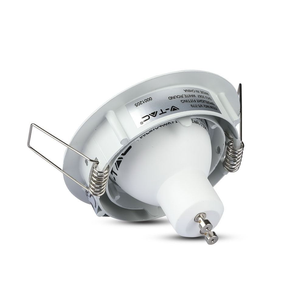 Downlight kit uden lyskilde - Hul: Ø7,4 cm, Mål: Ø8,2 cm, Hvid, vælg MR16 eller GU10 fatning