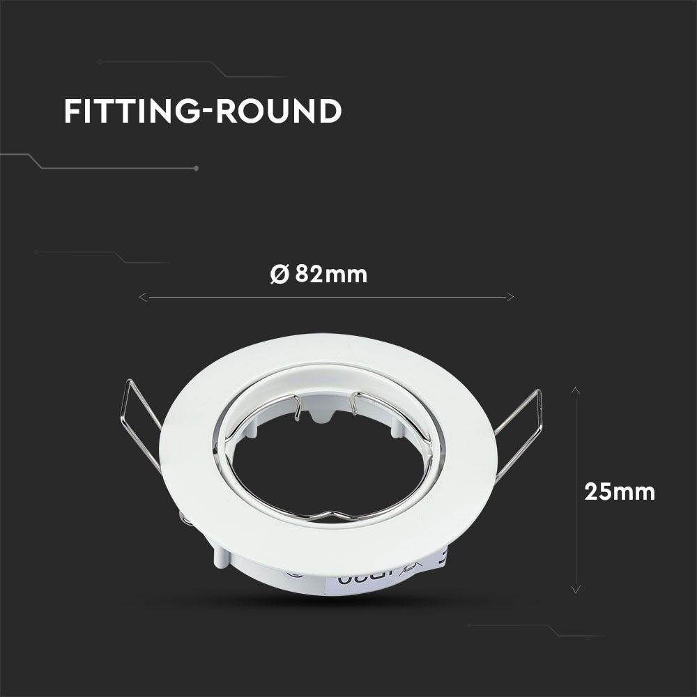 Downlight kit uden lyskilde - Hul: Ø7,4 cm, Mål: Ø8,2 cm, Hvid, vælg MR16 eller GU10 fatning