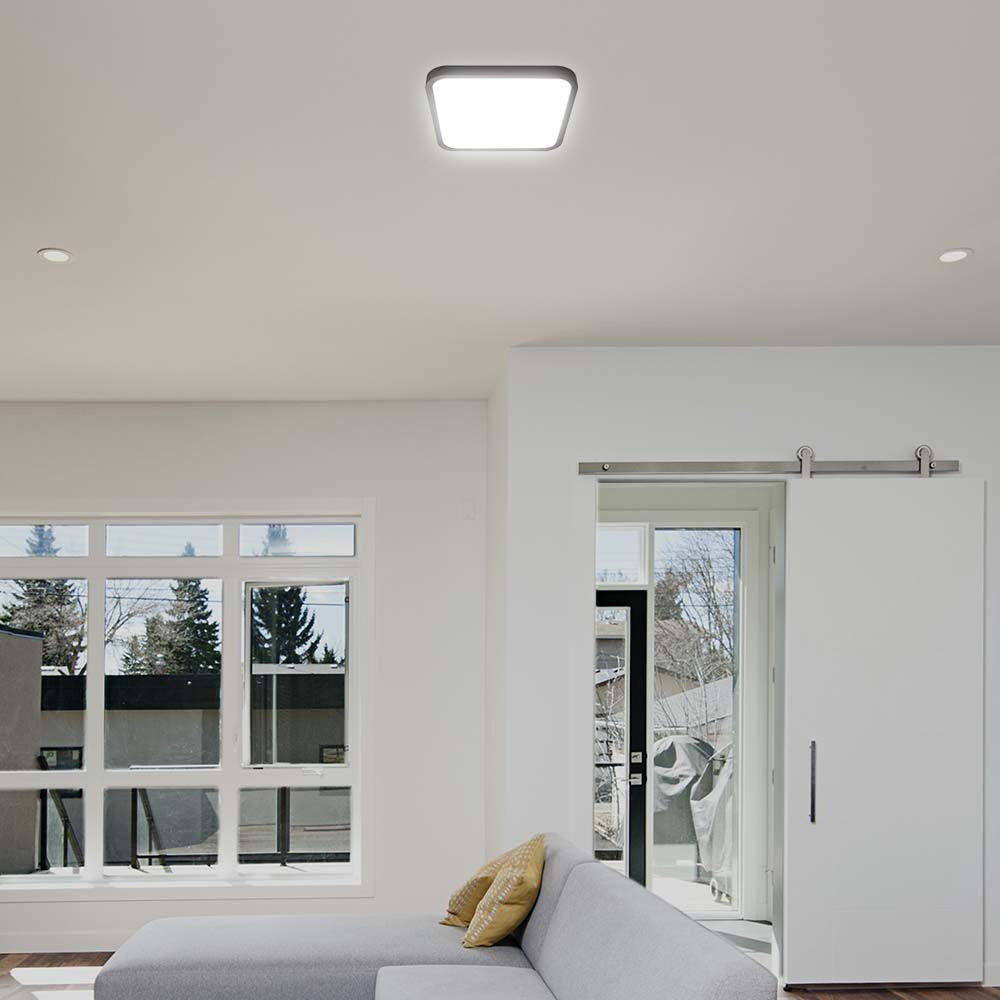 V-Tac 18W LED loftslampe - 25 x 25cm, sort kant, inkl. lyskilde - Effekt: 18W - Input: 230V - 1830lm - RA80