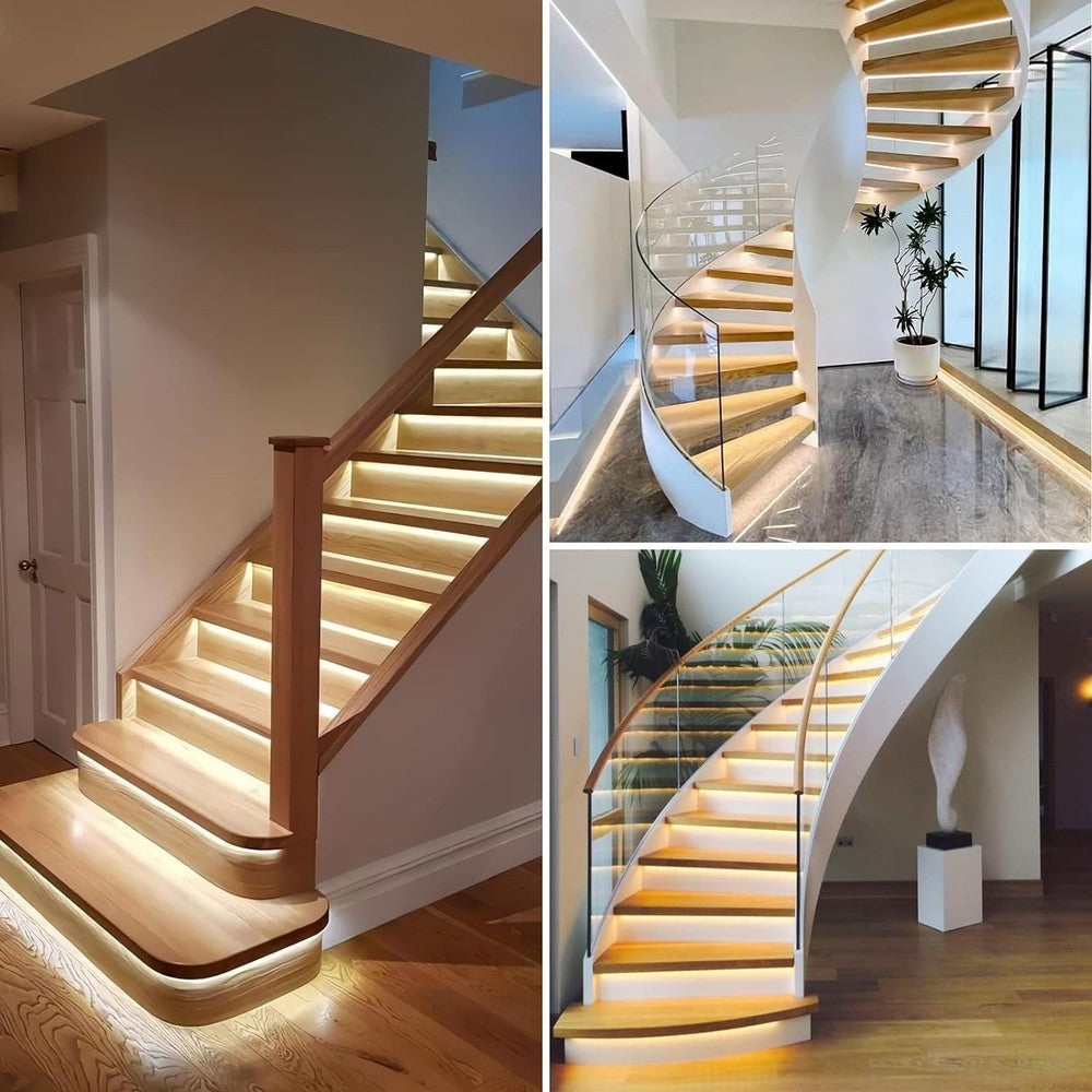 Trappe LED COB stripsæt med sensor og tænd/sluk kontakt (Op til 20 trin, 11W/trin, 24V, IP20, 220W)