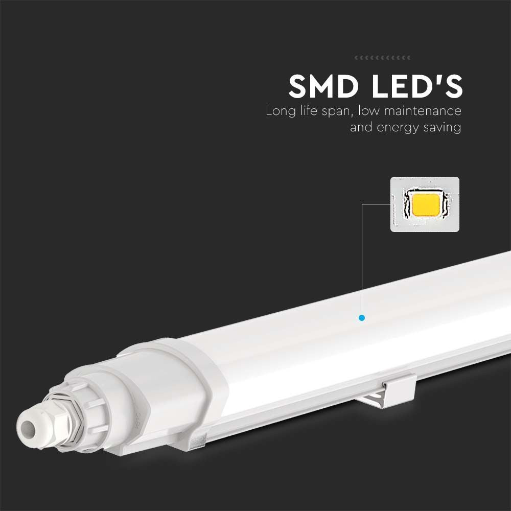 V-Tac Vandtæt LED armatur - 36W, 120 cm, IP65, 230V, 3900lm
