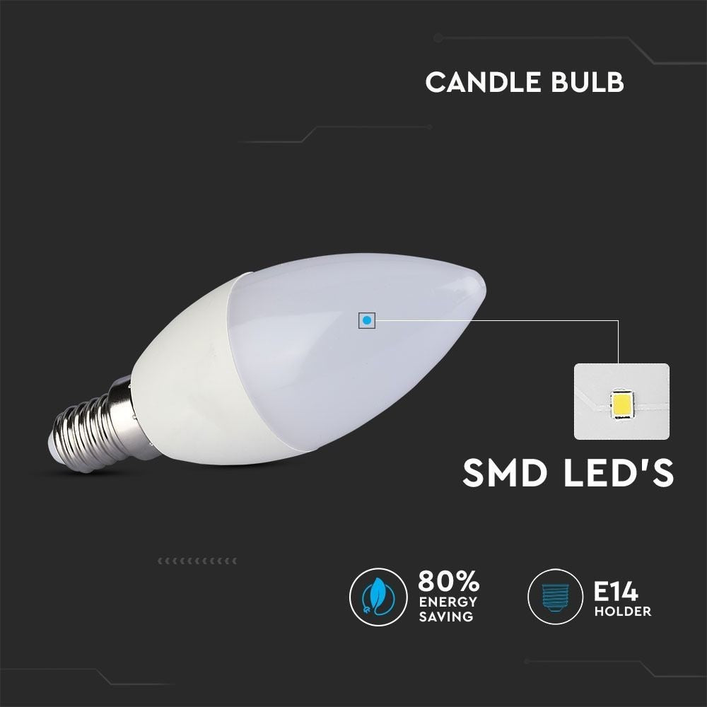 V-Tac 4W LED pære E14 - 320 lm, RA80, 200° - Erstatter 30W