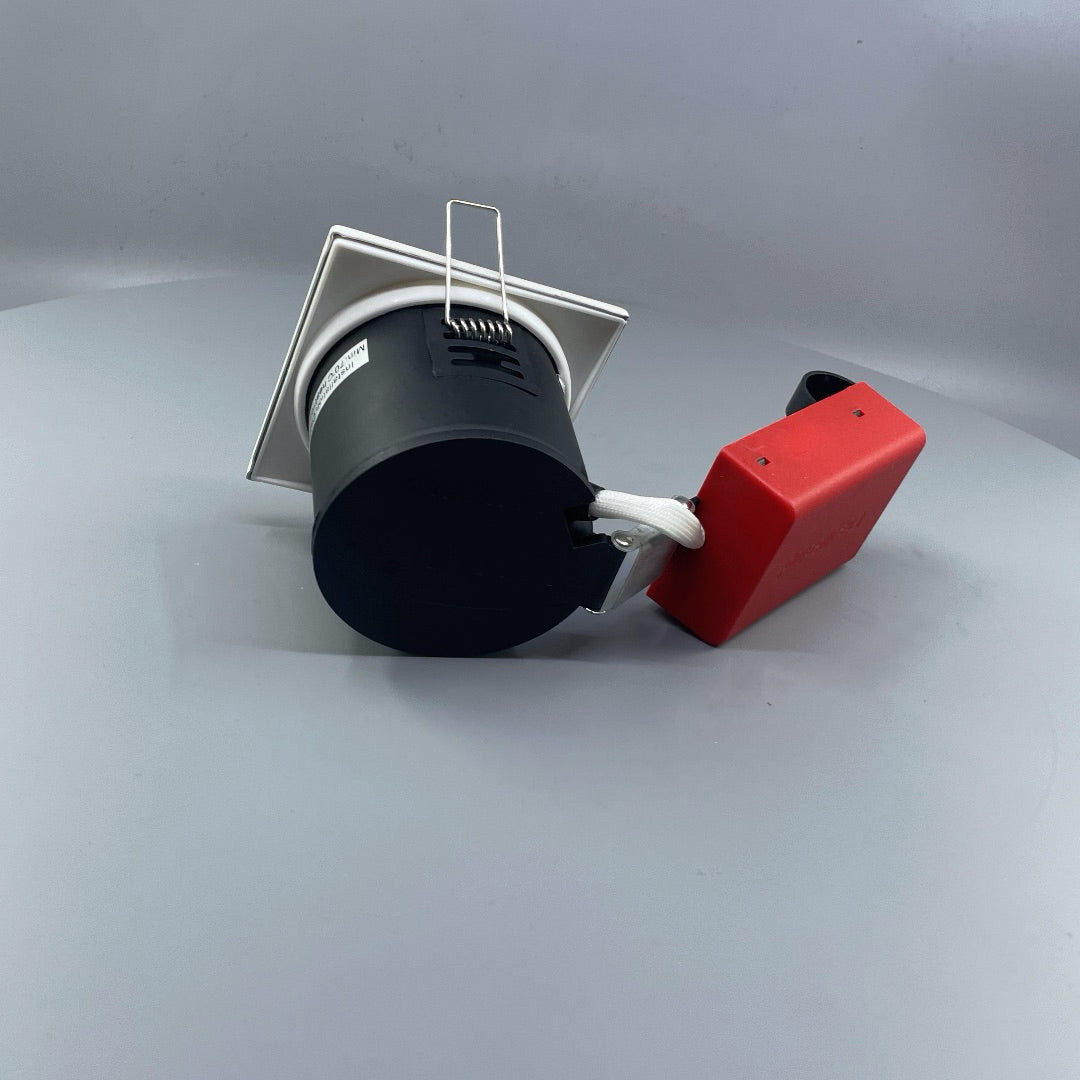 Daxtor Easy 2-Setup MR16 12V indbygningsspot IP21 – firkantet hvid, maks. 20W (360° frame 12)