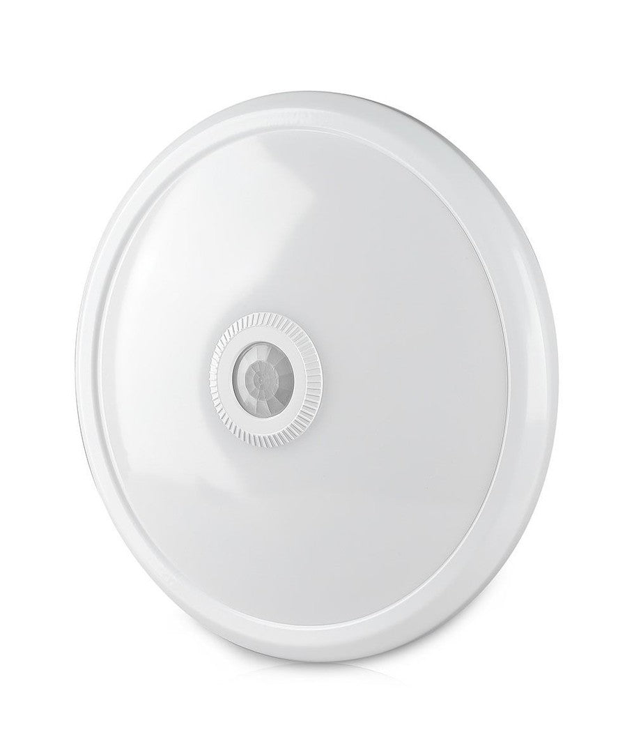 V-Tac 12W LED sensorlampe - Samsung LED chip, PIR sensor, IP20 indendørs, 230V, inkl. lyskilde - Erstatning for 60W - 5 års garanti