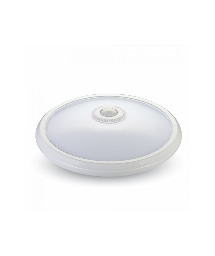 V-Tac 12W LED sensorlampe - Samsung LED chip, PIR sensor, IP20 indendørs, 230V, inkl. lyskilde - Erstatning for 60W - 5 års garanti