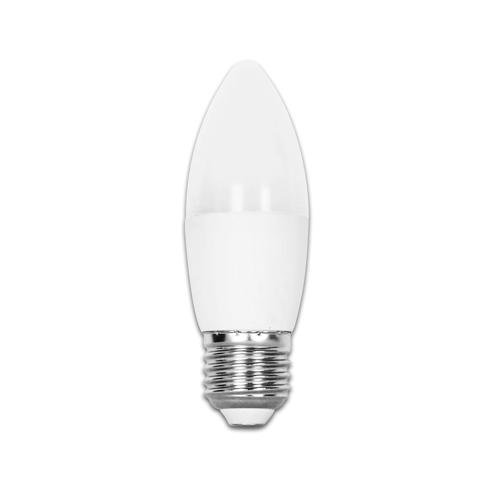 LED lyspære A5 C37 E27 7W 3000K - Erstatter 48W, 610lm, RA80, 3 års garanti