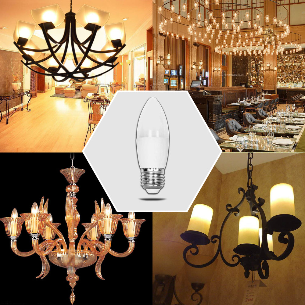 LED lyspære A5 C37 E27 7W 3000K - Erstatter 48W, 610lm, RA80, 3 års garanti