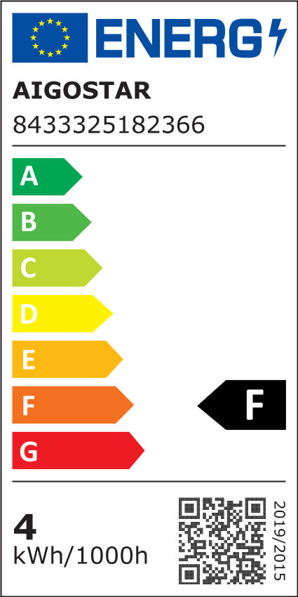 LED Lyspære B5 T3 2U 4W E14 3000K - Erstatter 32W, 230V, 350lm, RA80, 3 års garanti