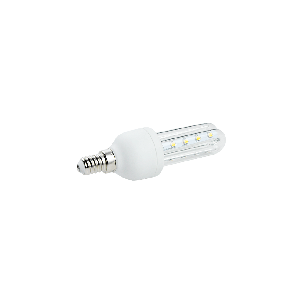 LED Lyspære B5 T3 2U 4W E14 3000K - Erstatter 32W, 230V, 350lm, RA80, 3 års garanti