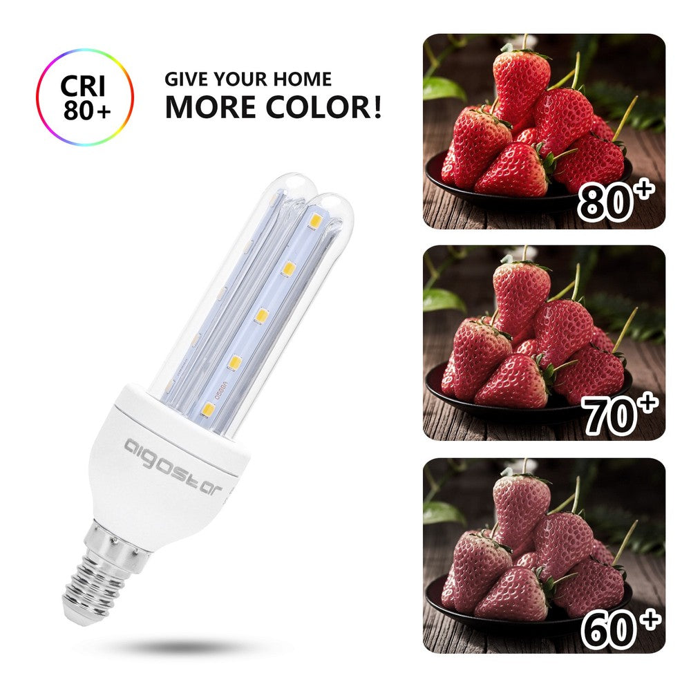 LED pære B5 T3 2U 6W E14 3000K - Erstatter 42W, 510lm, RA80, 3 års garanti