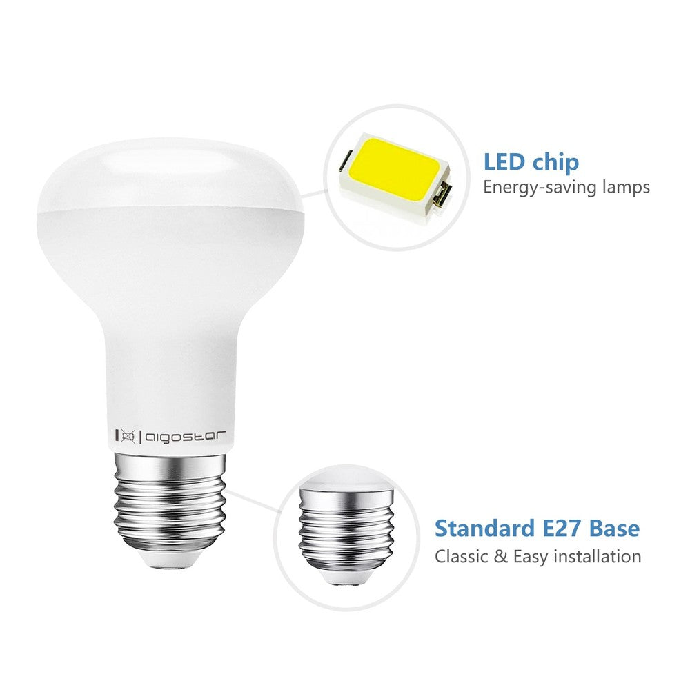LED-pære A5 R80 E27 12W 3000K, erstatter 81W, 1170lm, RA80, 230V, 3 års garanti