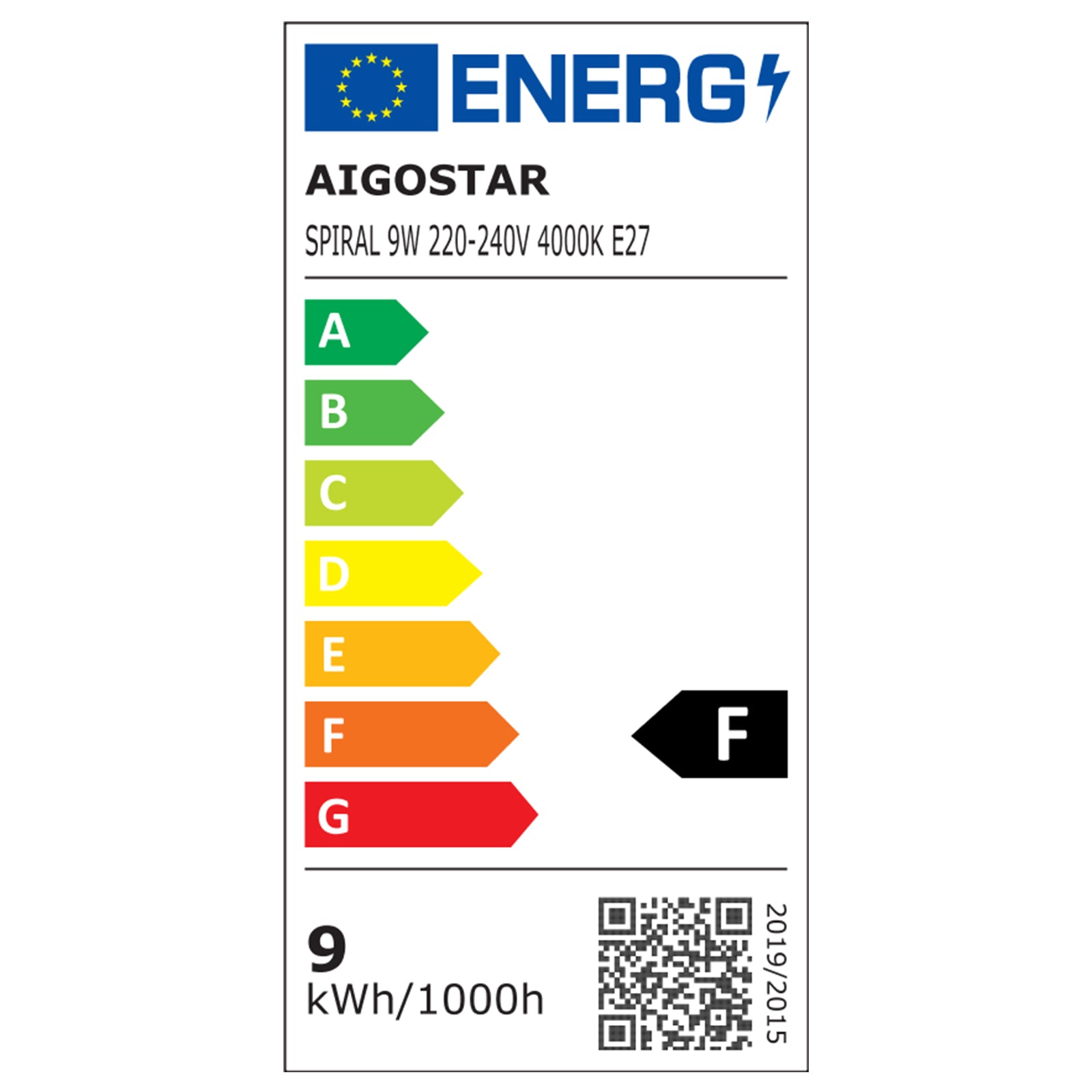 LED B5 Spiral - 9W E27, 4000K, 840lm - Erstatter 62W - 3 års garanti