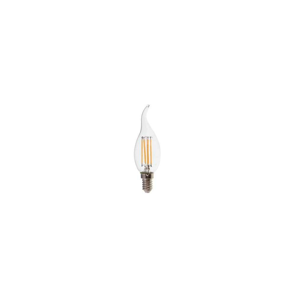 V-Tac 4W LED flammepære - Kultråd, varm hvid, E14, 400lm, RA80