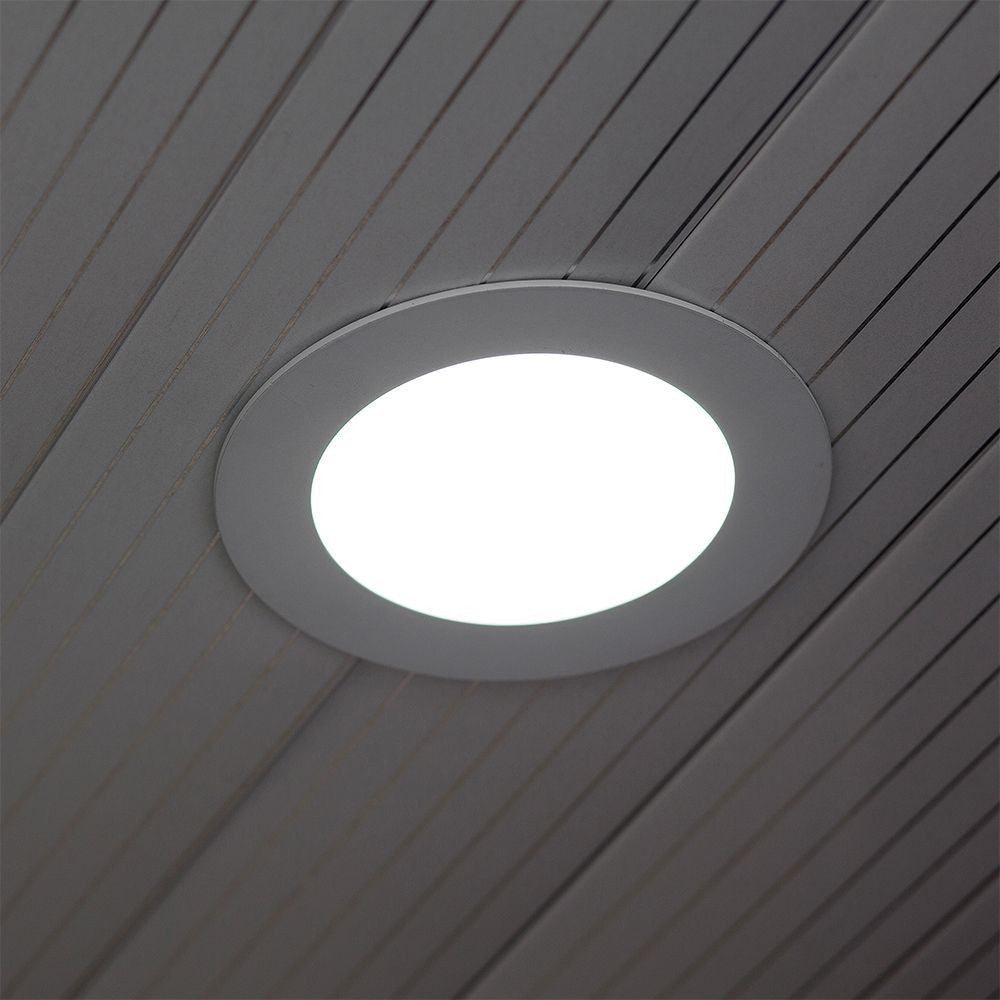 V-Tac 6W LED Indbygningspanel - Hul: Ø10,5 cm, Mål: Ø12 cm, 230V, Erstatter 45W, 420lm, RA80