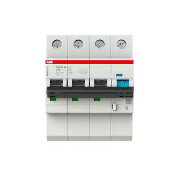 Smissline kombiafbryder 10 Ampere 3P+N Type A udløserstrøm 30 mA C karakteristik brydeevne Icu 25 kA
