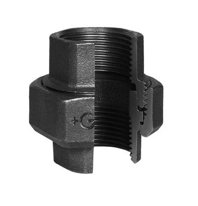 2" Sort union muffe/muffe