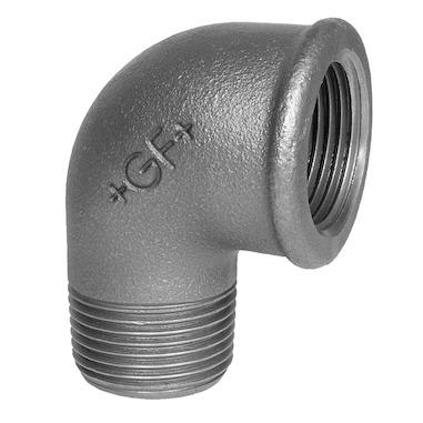 3/8" Galvaniseret vinkel 90° muffe/nippel