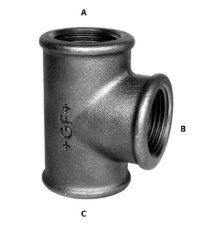 3/4" x 1/2" x 3/4" Sort tee