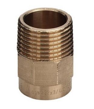 22 mm x 1" Lodde overgang muffe/nippel