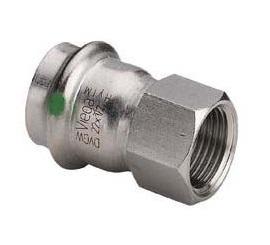 18 mm x 3/4" Overgang Sanpress Inox muffe/muffe
