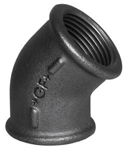 1.1/4" Sort vinkel 45° muffe/muffe