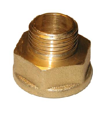 3/4" x 1/2" Spidsmuffe Messing Afzinkningsfri