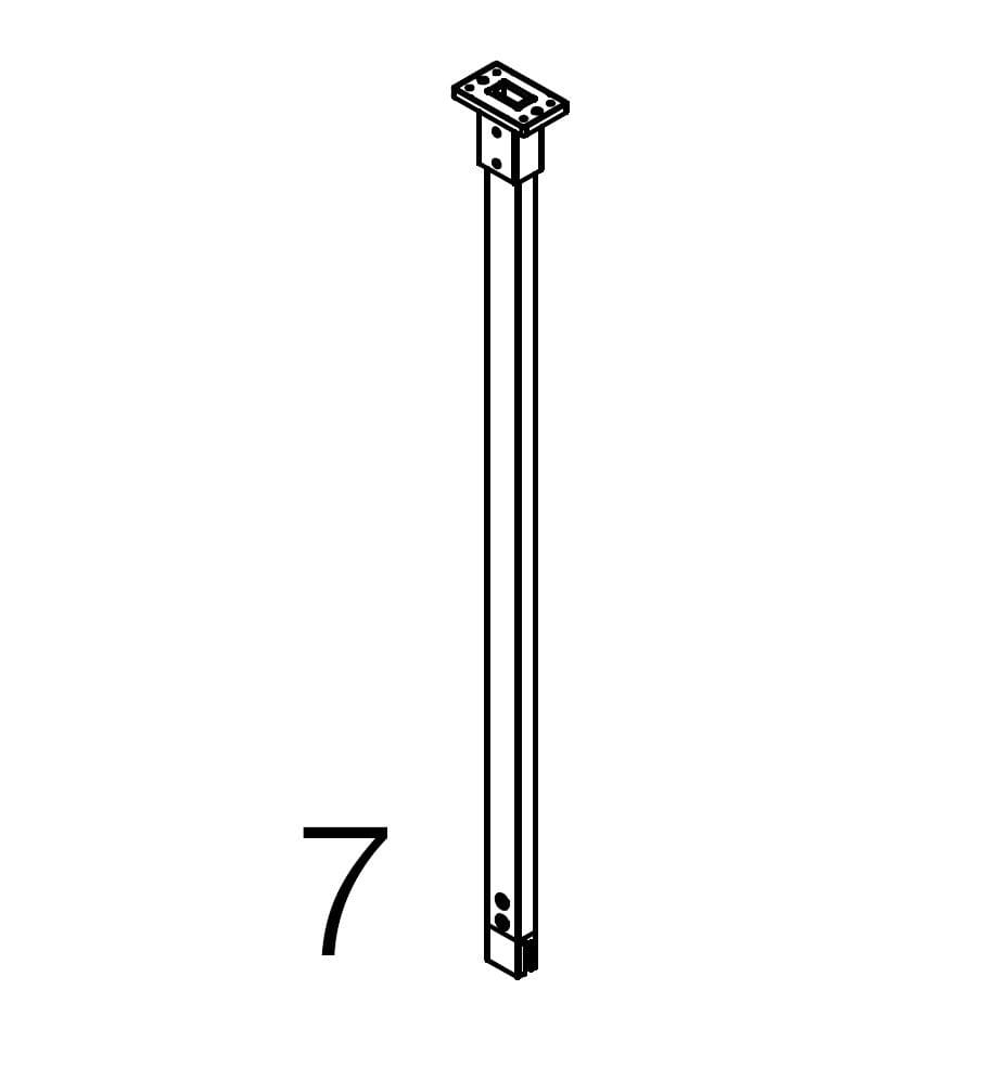 Dansani Match Stang 100cm til loftsmontage model D (fast væg)