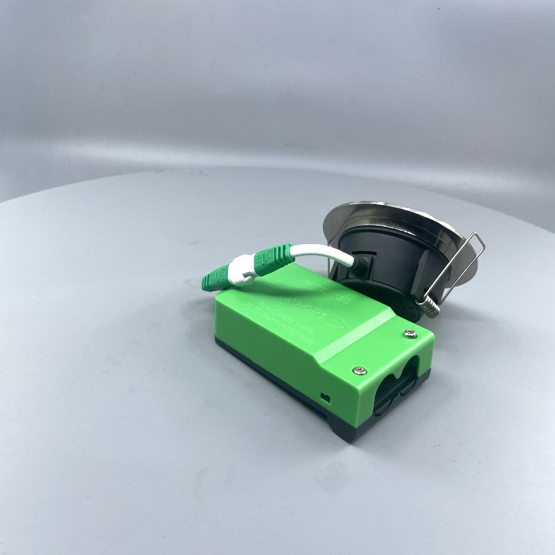 Daxtor DAX F-35-D 5W LED spot 2700K IP44 – børstet stål inkl. driver (360° frame 15)
