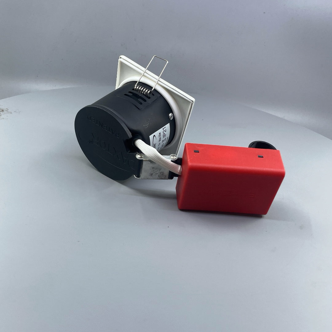 Daxtor Easy 2-Setup MR16 12V indbygningsspot IP21 – firkantet hvid, maks. 20W (360° frame 15)